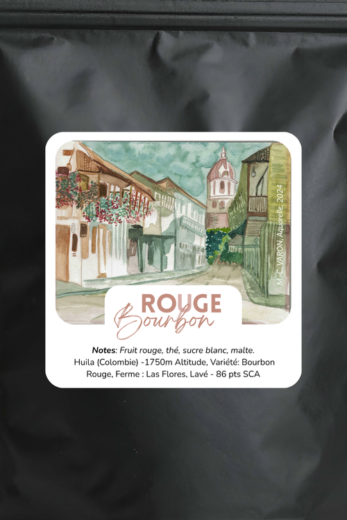Café de spécialité de Colombie Bourbon Rouge - Sachet 250gr Mokana Cafe Cartagena Aquarelle
