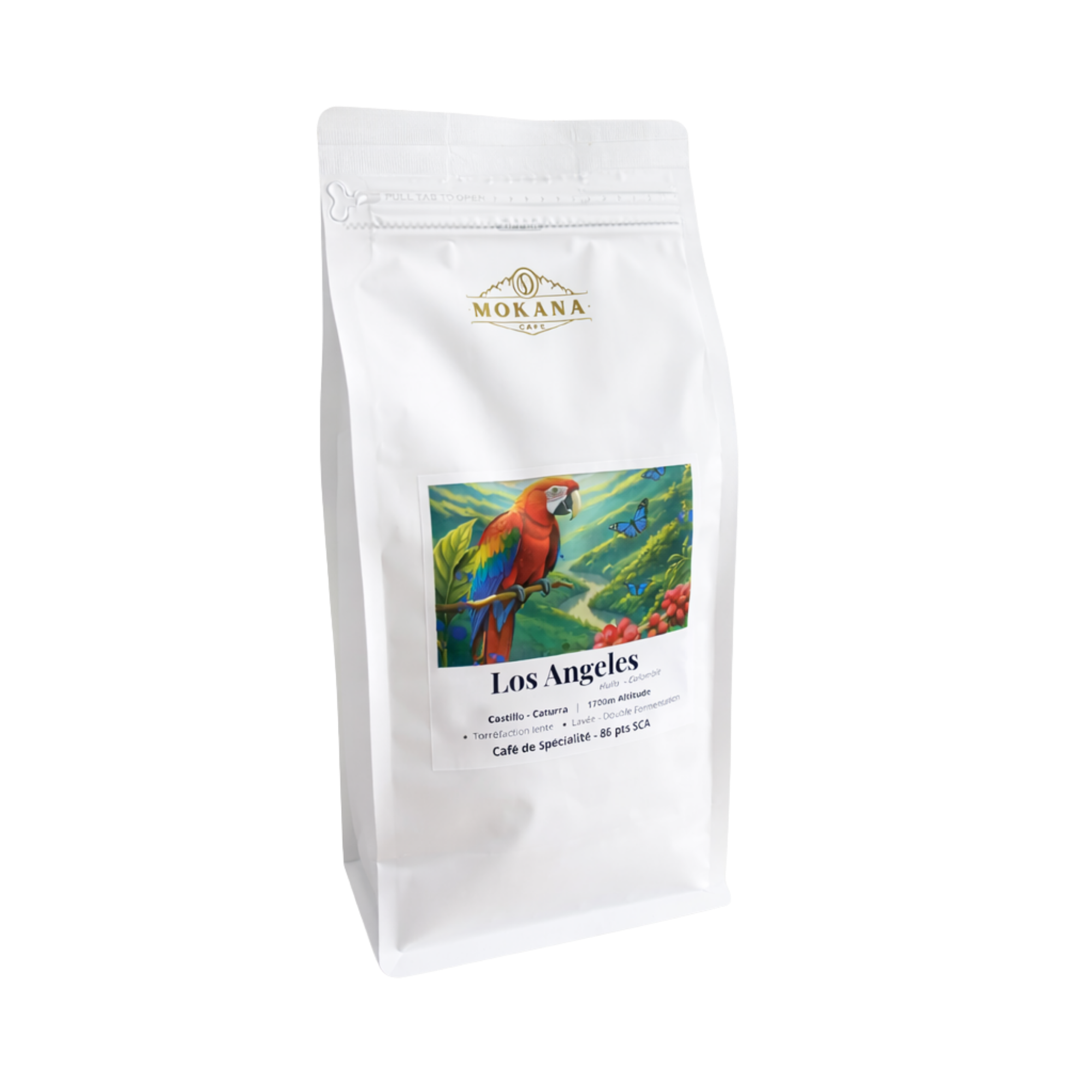 Café de spécialité de Colombie Los Angeles - Sachet 1kg Grain Mokana Cafe Street Art